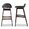 Baxton Studio Bloom Black Upholstered Walnut Finishing 30-Inches Bar Stool, PK2 123-6797 - alternate 4